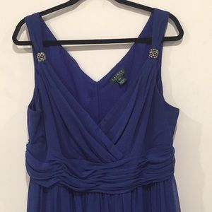 Ralph Lauren Evening Dress and wrap Blue Sz 16W